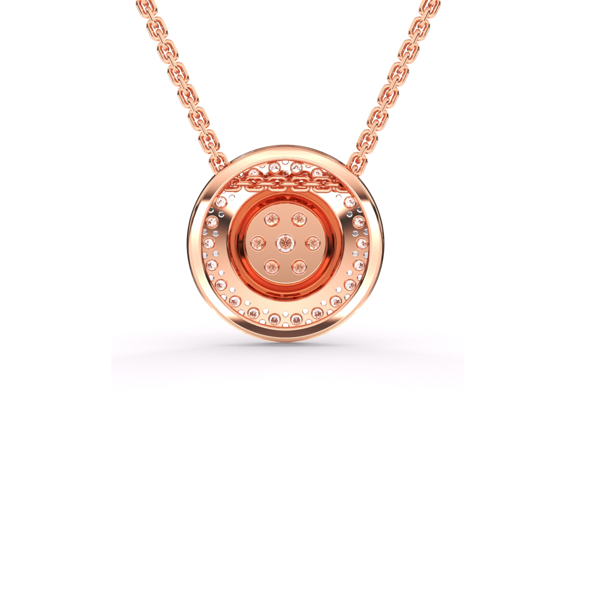 Round Shape Lab Grown Diamond Flower Cluster Pendant